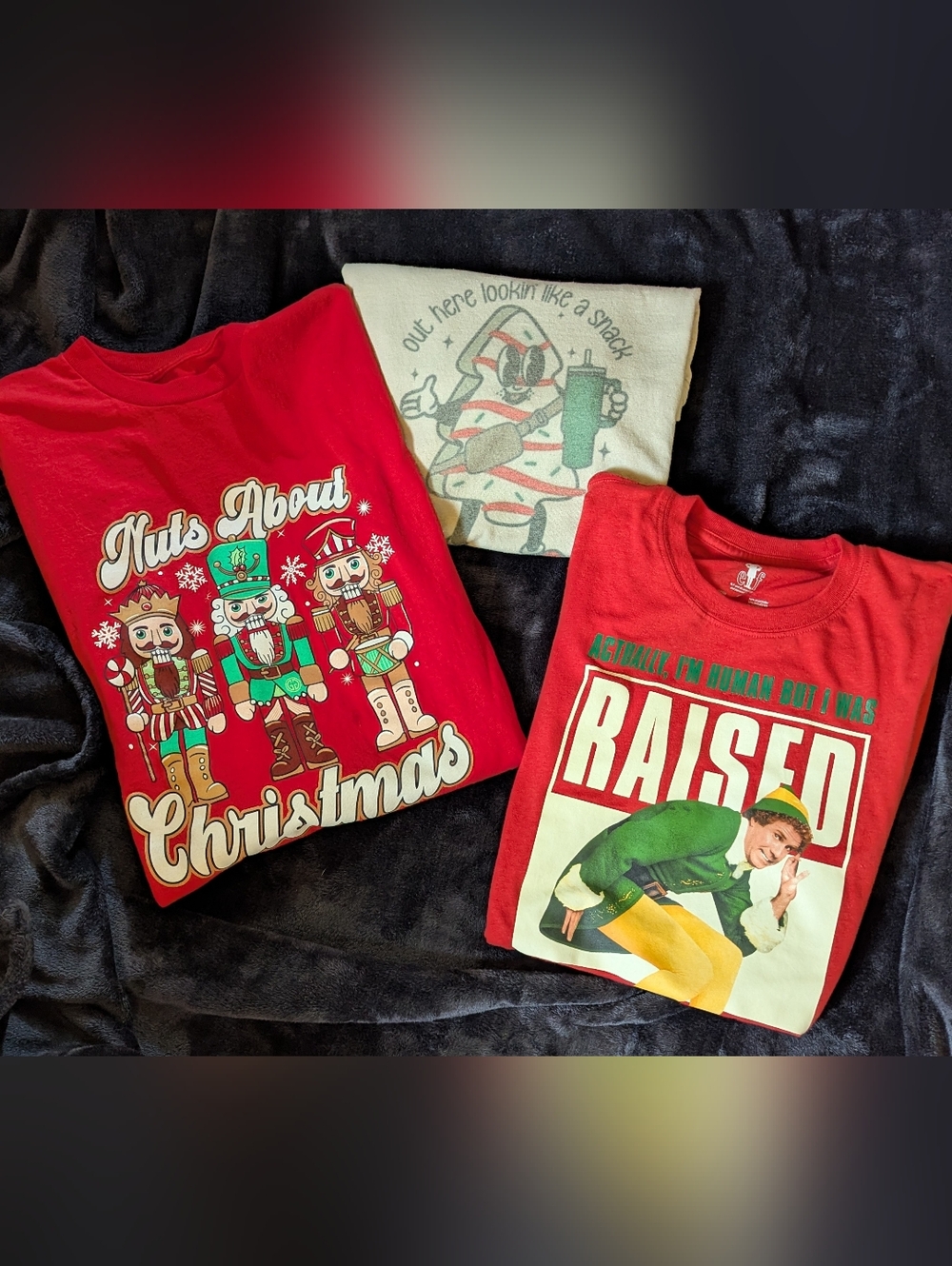 Three Assorted Graphic Holiday Tees